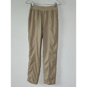 Faherty Linen Blend Pants Womens Sz XS Tan Pull On Pockets Stretch Waist